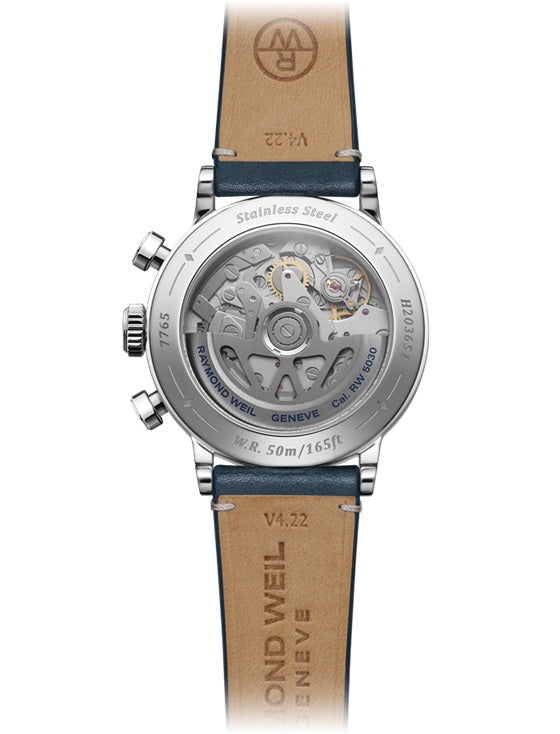 Raymond Weil Millesime Automatic Chronograph Midnight Blue Dial 39.5mm Watch, 7765-STC-50651