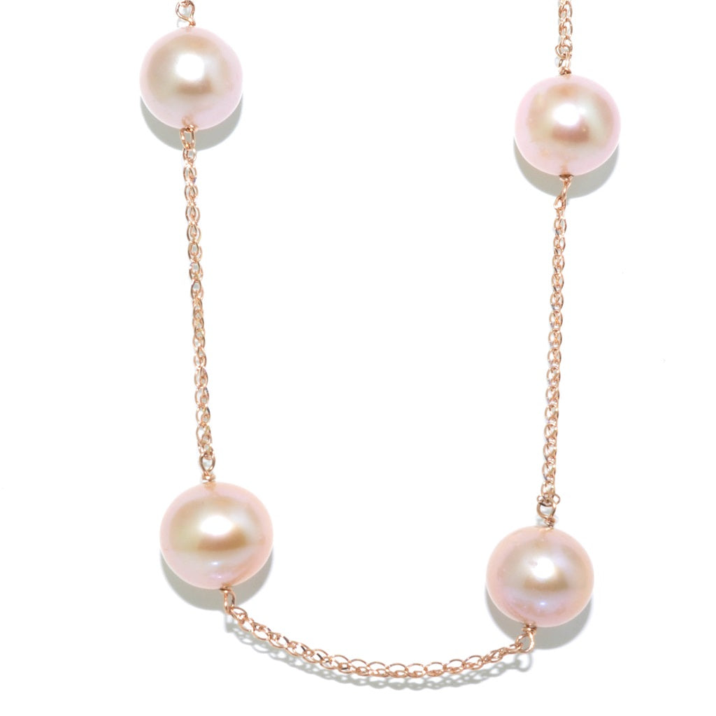 14KT Rose Gold 18" 8-9MM Freshwater Pearl Necklace.