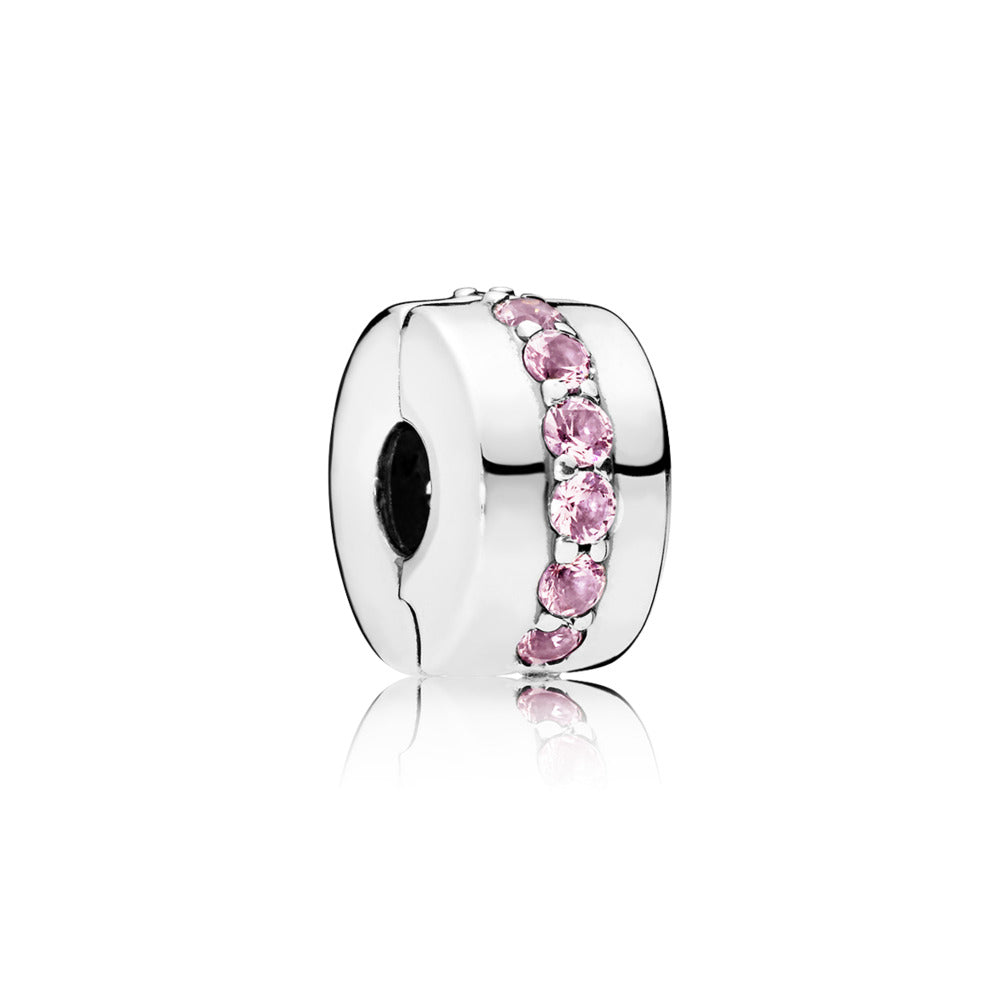 Pink Sparkling Row Clip Charm