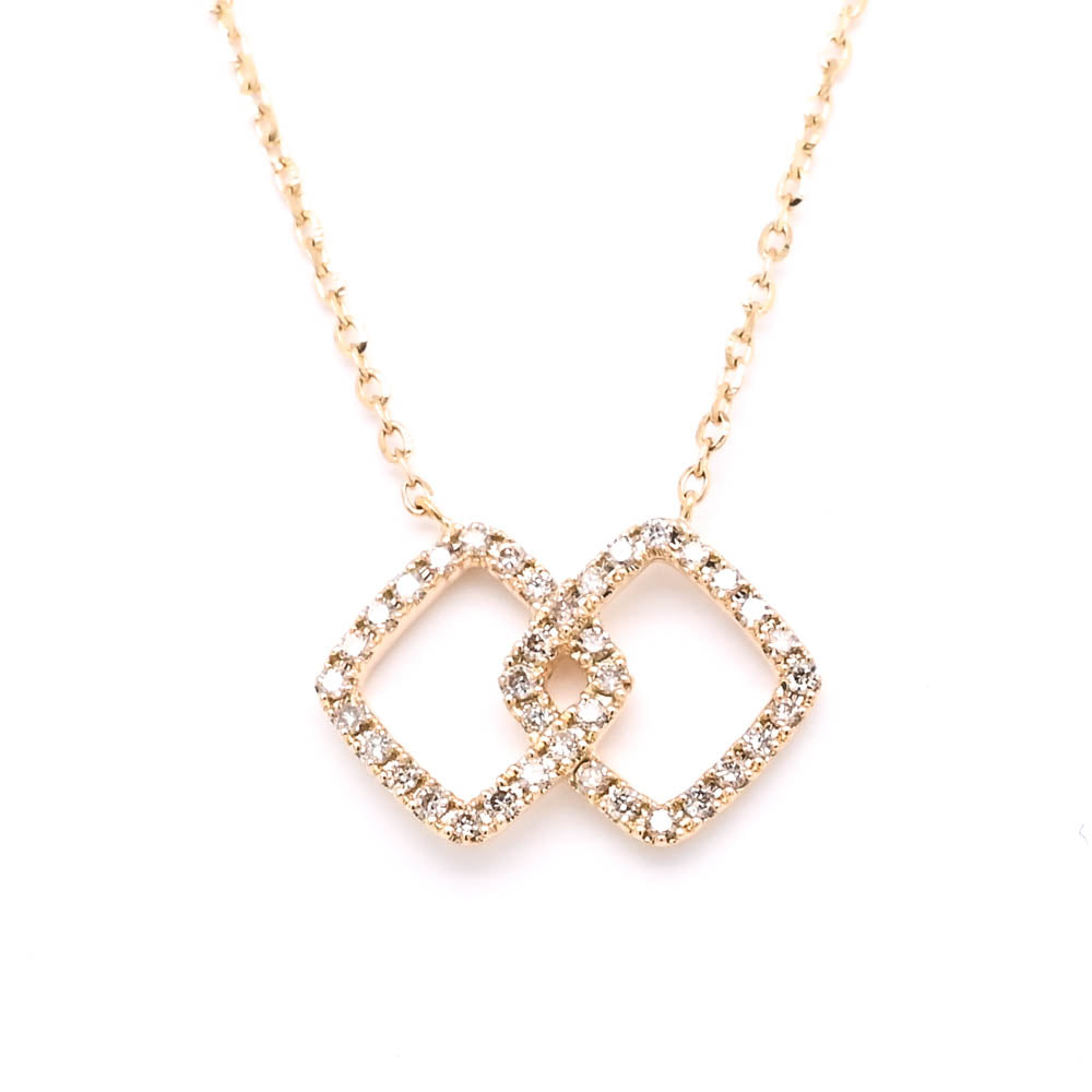 14KT Yellow Gold 18" 0.13CTW Diamond Necklace.