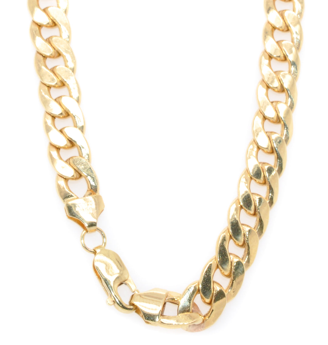 14KT Yellow Gold 24" 8mm Hollow Curb Chain.