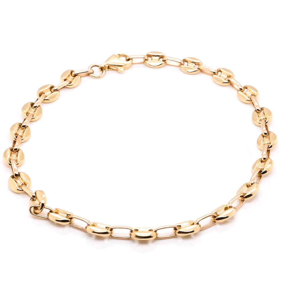 10KT Yellow Gold 7.5" 4mm Mariner Link Bracelet.