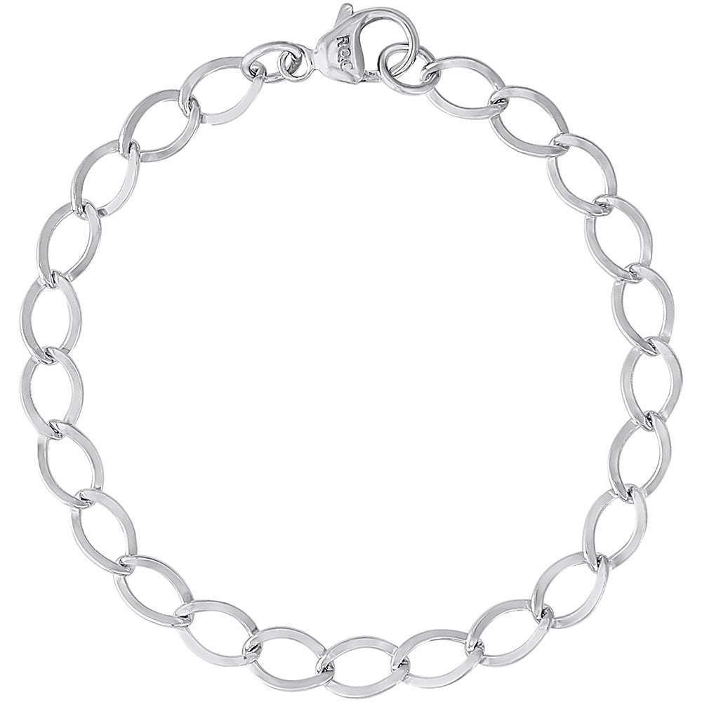 Rembrandt Sterling silver 7.5" Charm Bracelet.