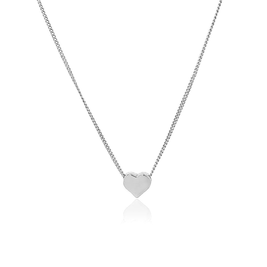 Sterling Silver 18" Heart Charm Necklace.