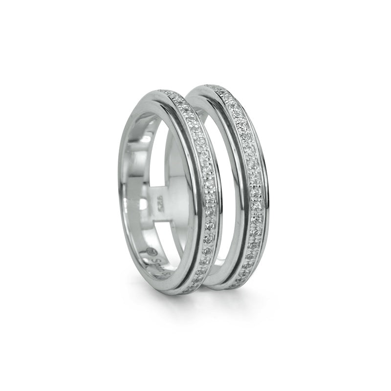 Blessed Meditation Ring Sterling Silver White C.Z. Size: 8