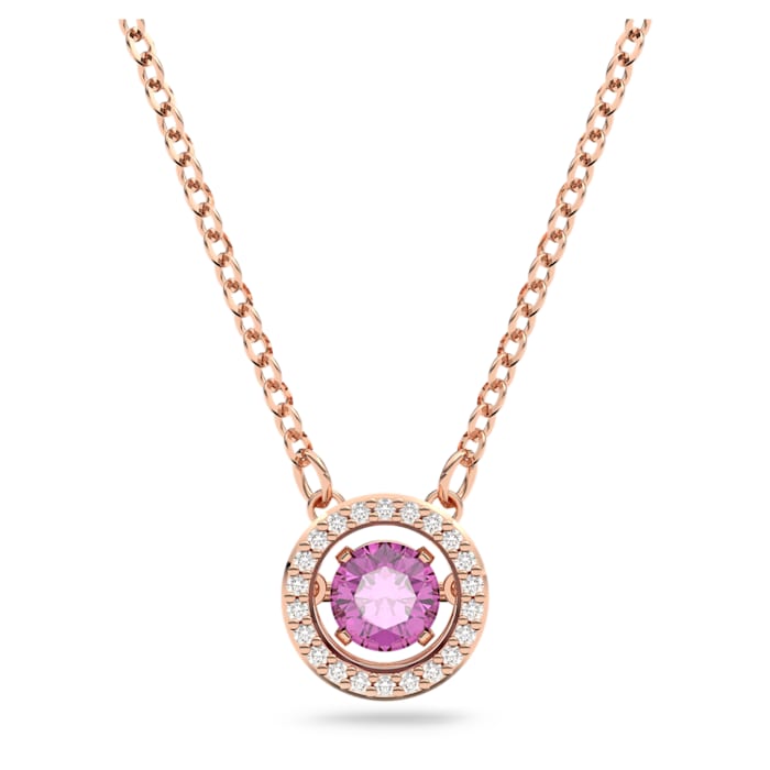 Swarovski Sparkling Dance pendant Purple, Rose-gold tone plated.