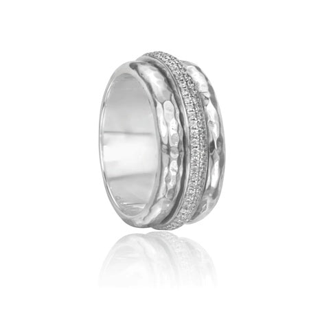 "Reflections" Meditation Ring Sterling silver C.Z. Size: 10