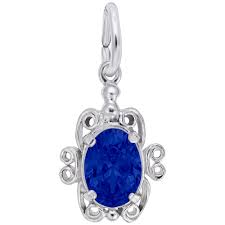 Rembrandt Sterling Silver September Synthetic Stone Charm.