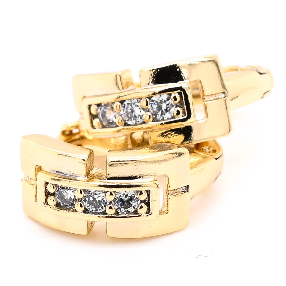 Sterling Silver 14mm C.Z Huggie Earrings.