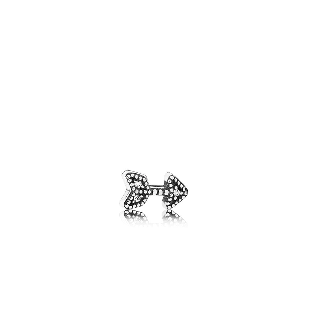 Arrow silver petite element with clear cubic zirconia