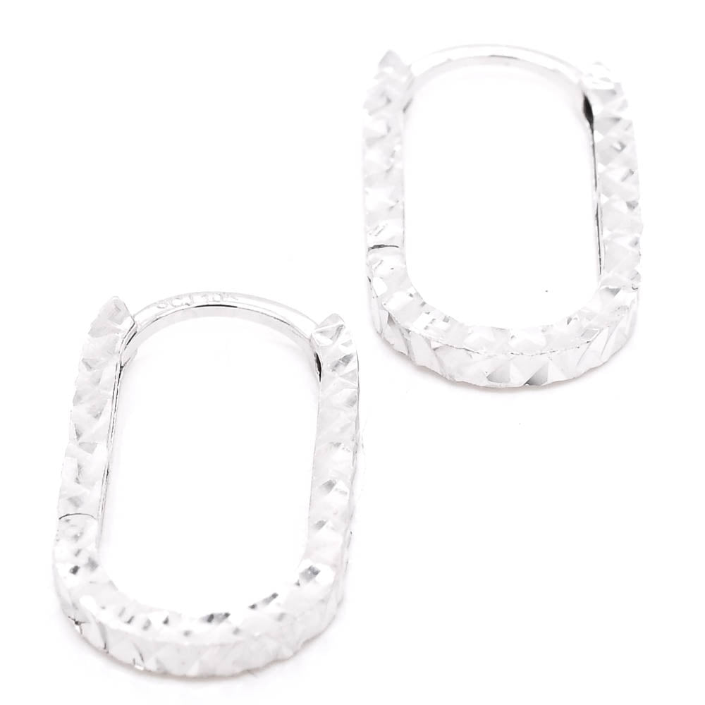 10KT White Gold Huggie Earrings.