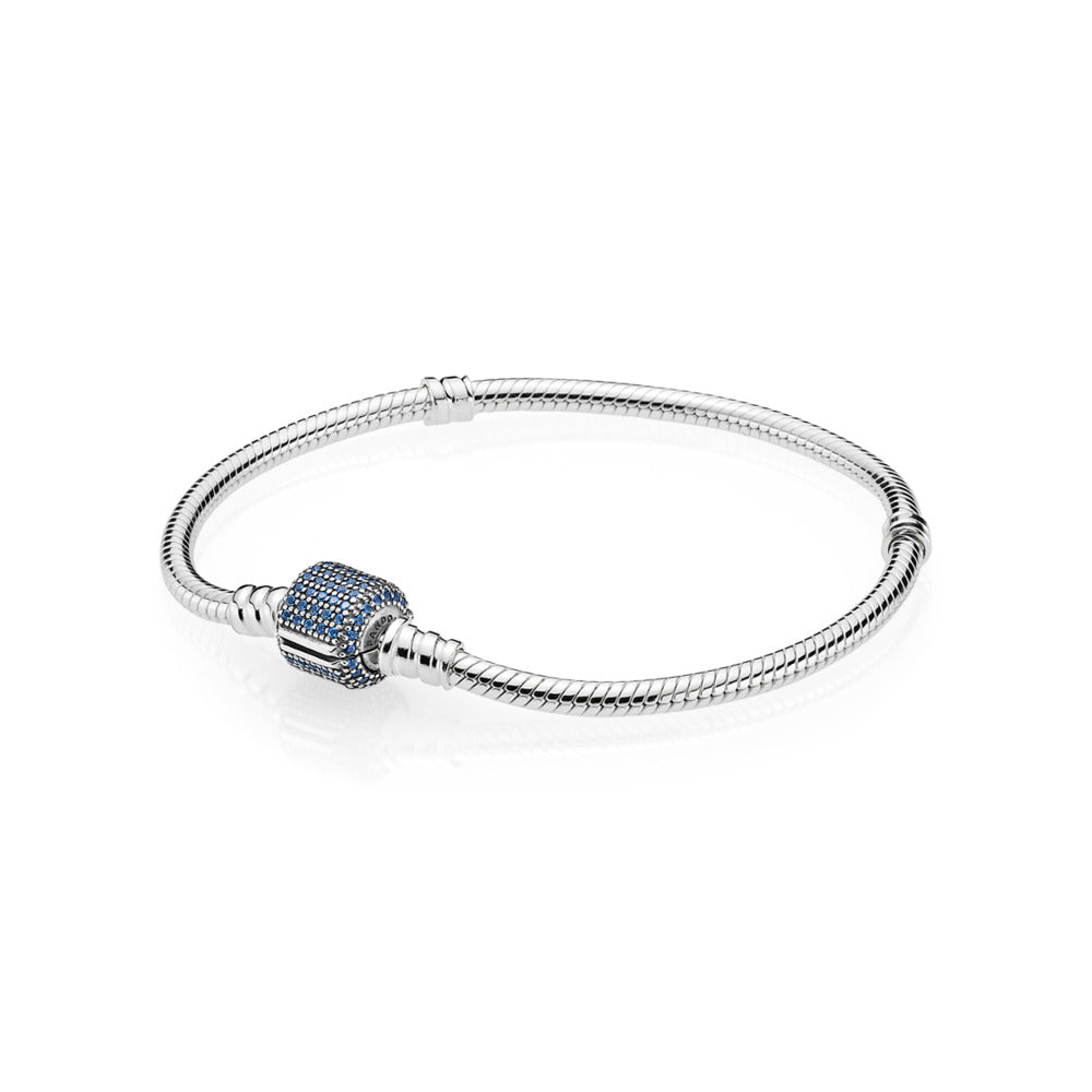 Sterling Silver w/ Signature Clasp, Royal-Blue Crystal