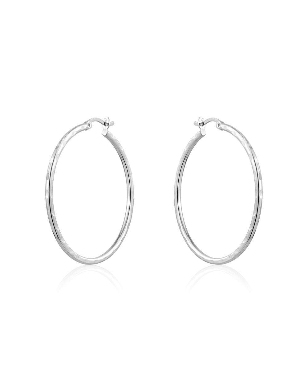 Larus Sterling Silver 40mm Hoop Earrings.