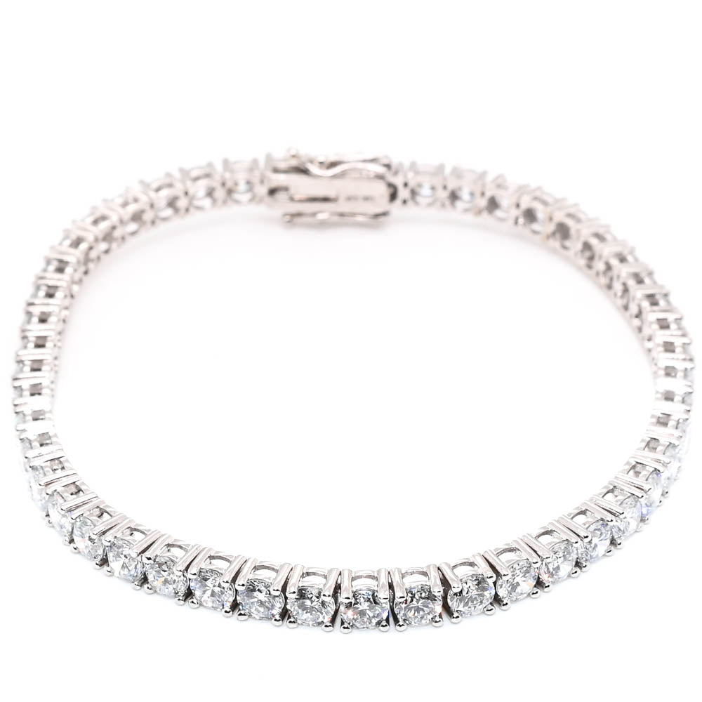 14KT White Gold 7.5" 8.63CTW LAB GROWN Diamond Tennis Bracelet.