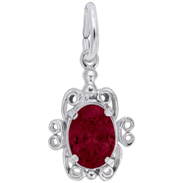Rembrandt Sterling January Synthetic Stone Charm.