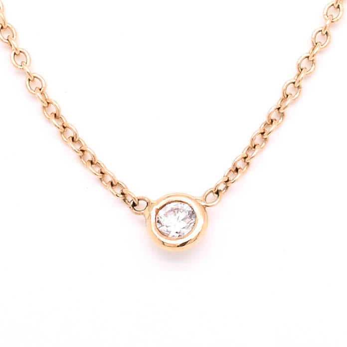 14KT Yellow Gold16" 0.06CT Diamond Necklace.
