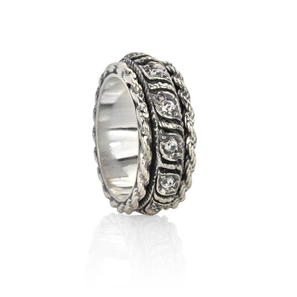 Twilight, Meditation Ring, Sterling Silver, C.Z. Size 7