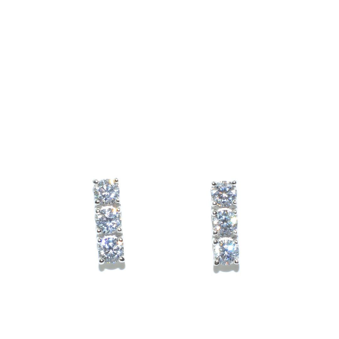 Larus Rhodium Plated Sterling Silver C.Z. Earrings.