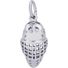 Rembrandt Sterling Silver Goalie Mask Charm.