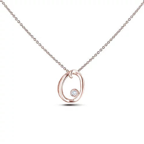 Polar Lights 10KT Rose Gold 18" Letter "O" Initial Necklace.