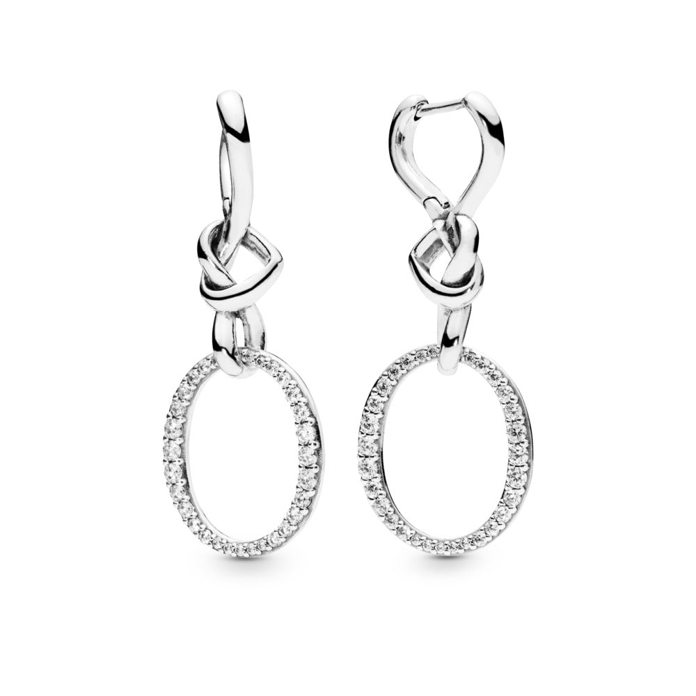 Oval Knotted Heart Drop Earrings