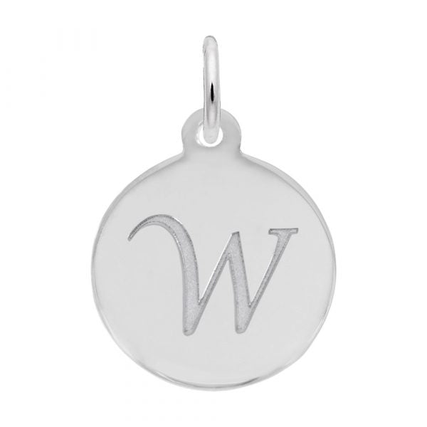 Rembrandt Sterling Silver Script Letter "W" Initial.