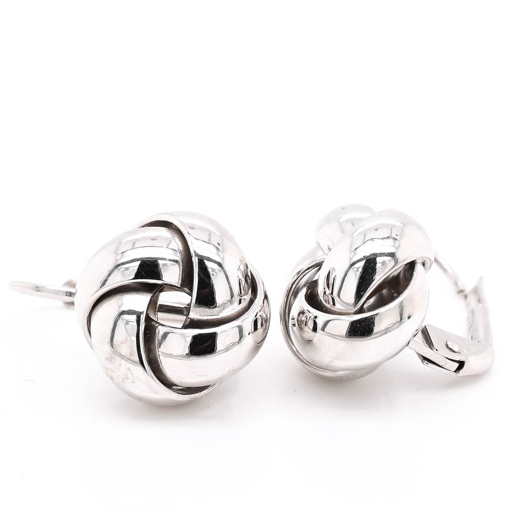 10 Karat Yellow Gold Love Knot Lever Back Earrings.