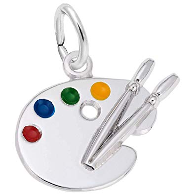 Rembrandt Charms Sterling Silver Artist's Palette Charm.