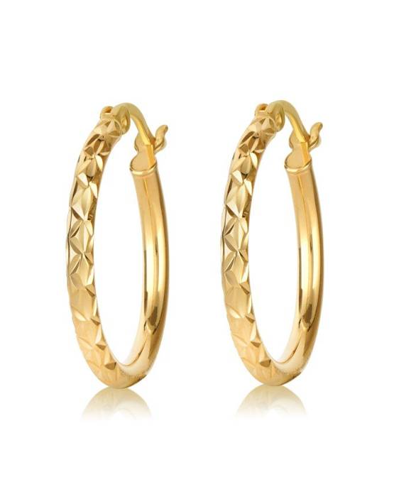 Larus Sterling Silver Gold Plated 20mm Hoop Earrings.