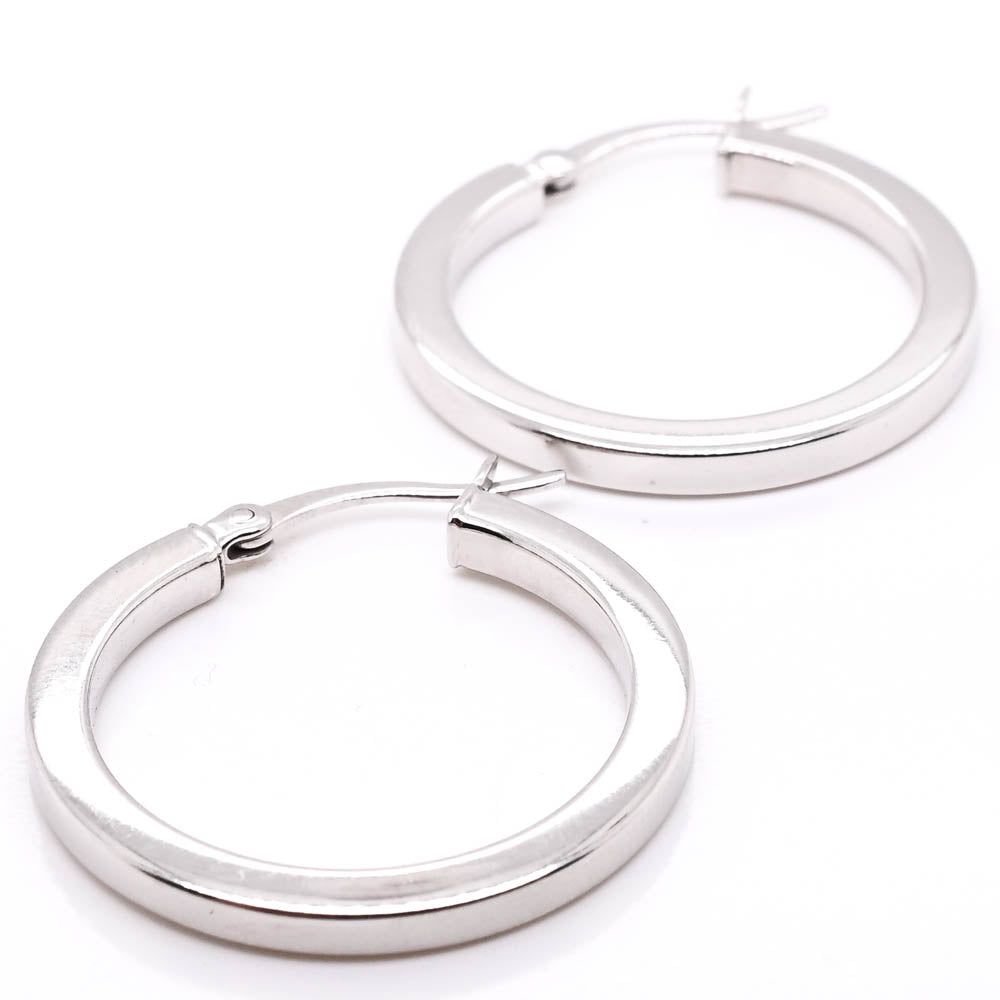 Sterling Silver 25mm Hoop Earrings.