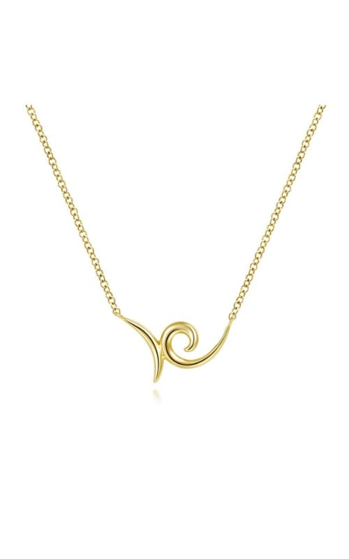 Gabriel & Co 14KT Yellow Gold 17.5" Swirl Necklace.