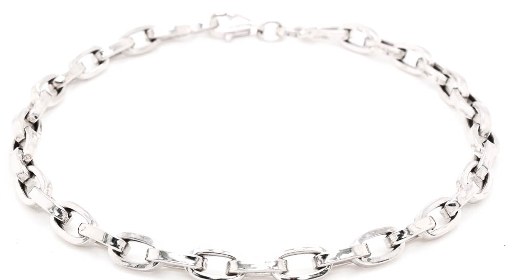 10KT White Gold 7.5" 4mm Link Bracelet.