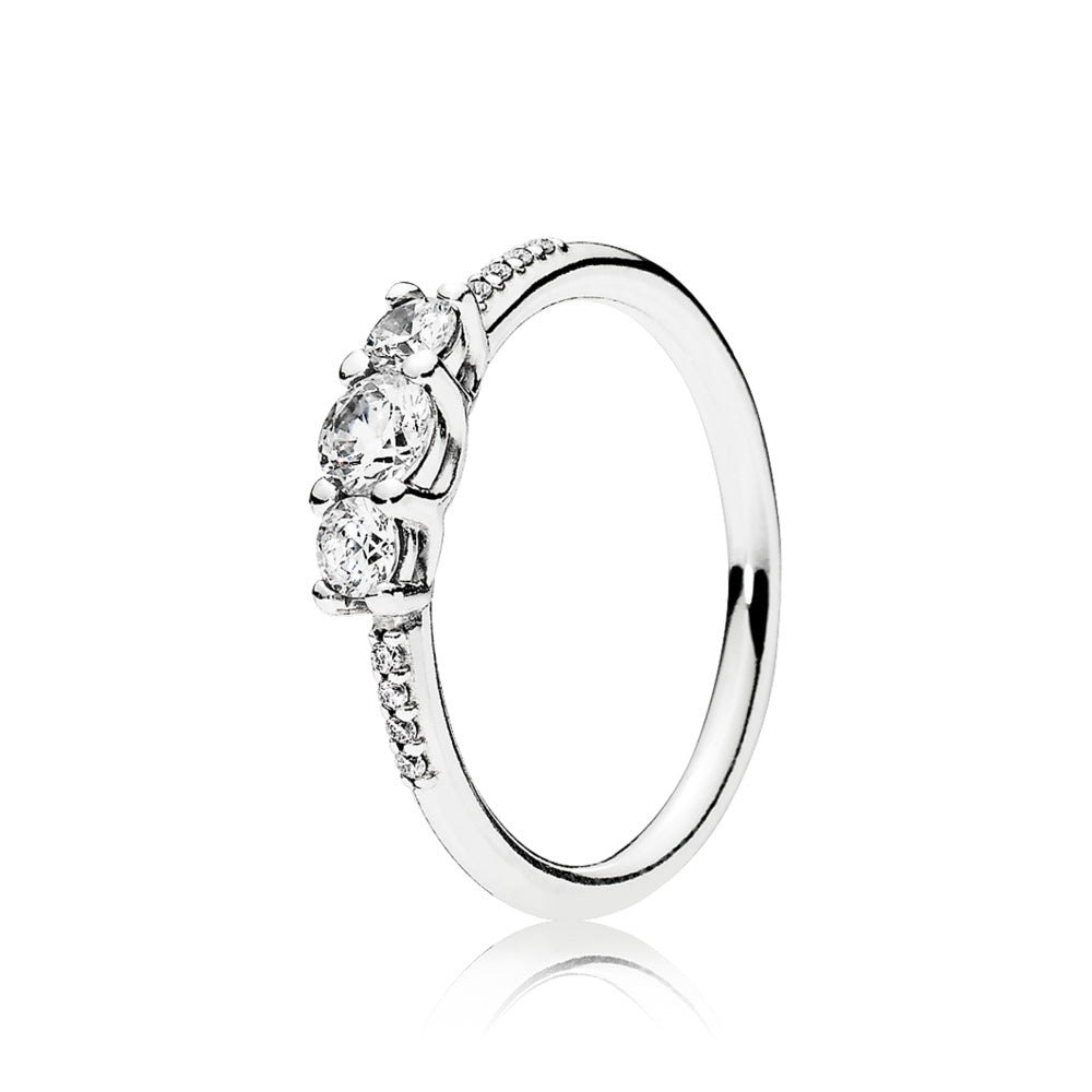 Clear Three-Stone Ring