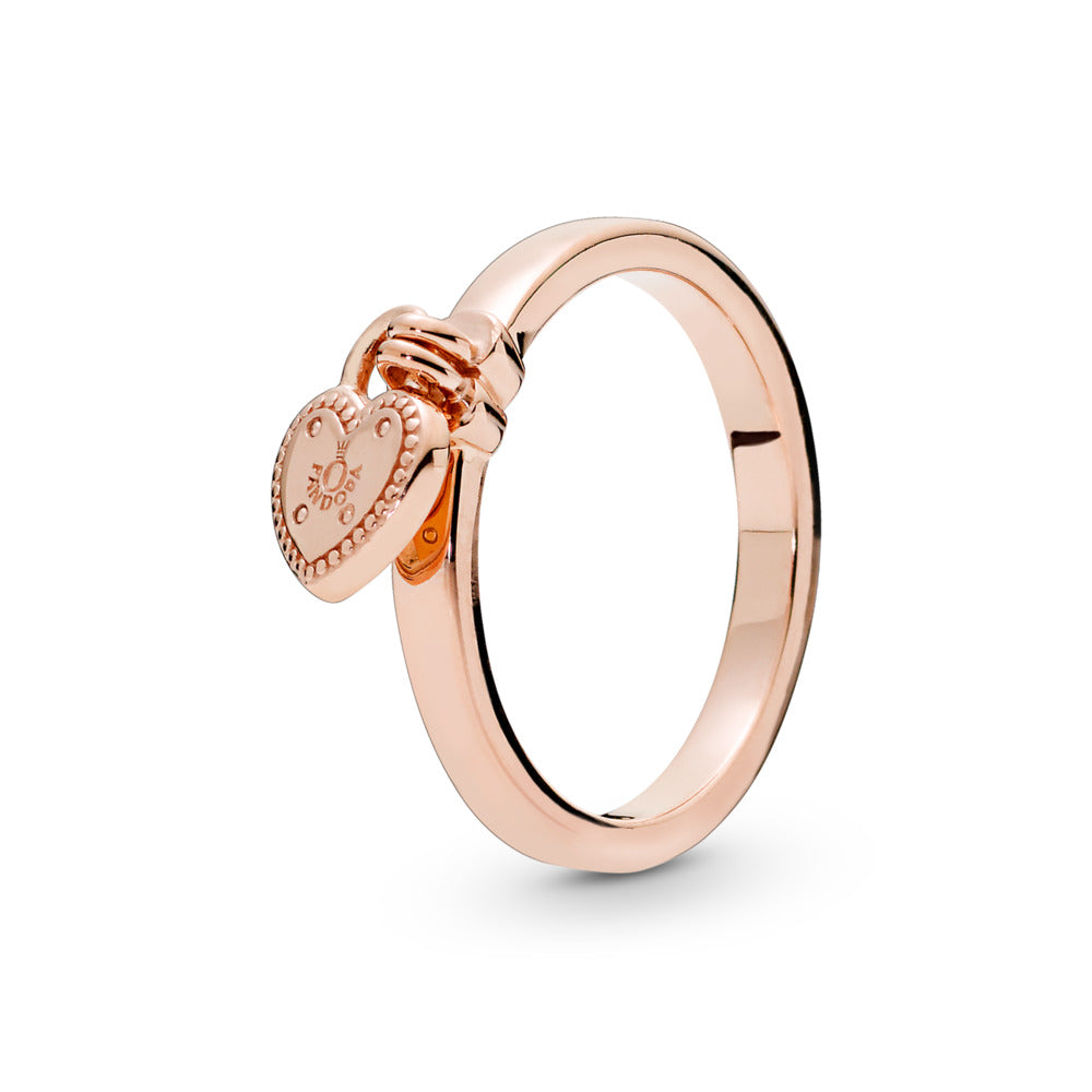 Heart-Shaped Padlock Ring