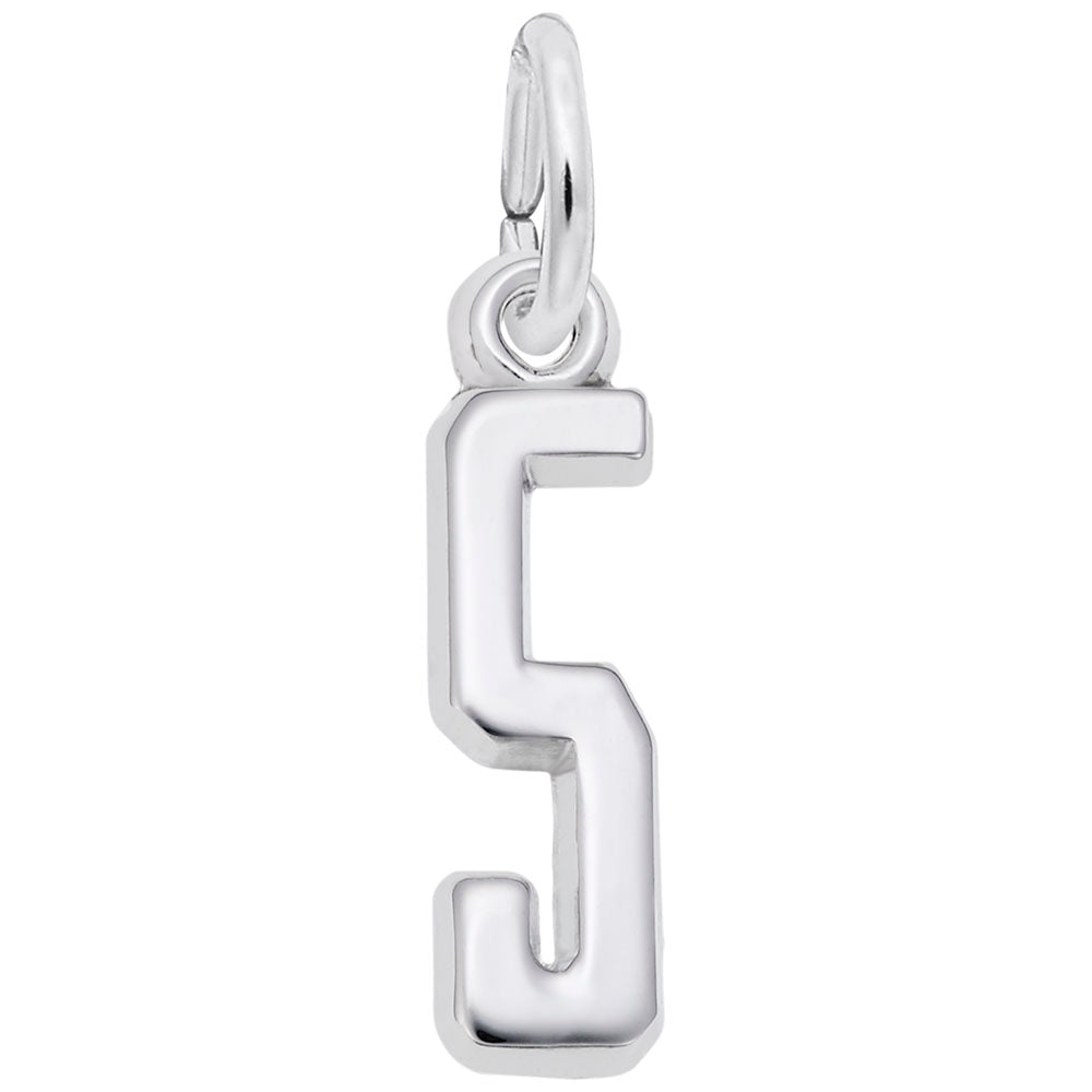 Rembrandt Sterling Silver Number 5 Charm.