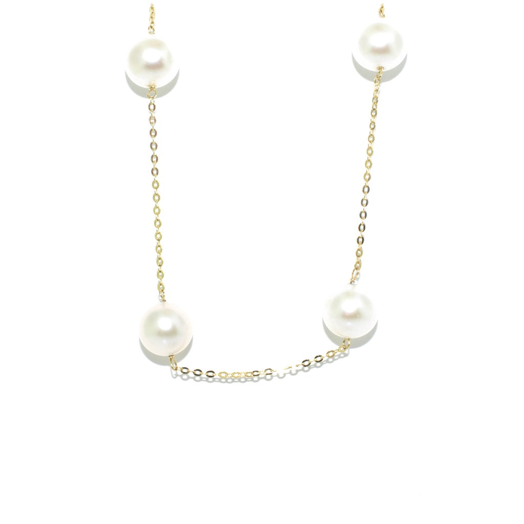14KT Yellow Gold 18" 7-8mm Freshwater Pearl Necklace.