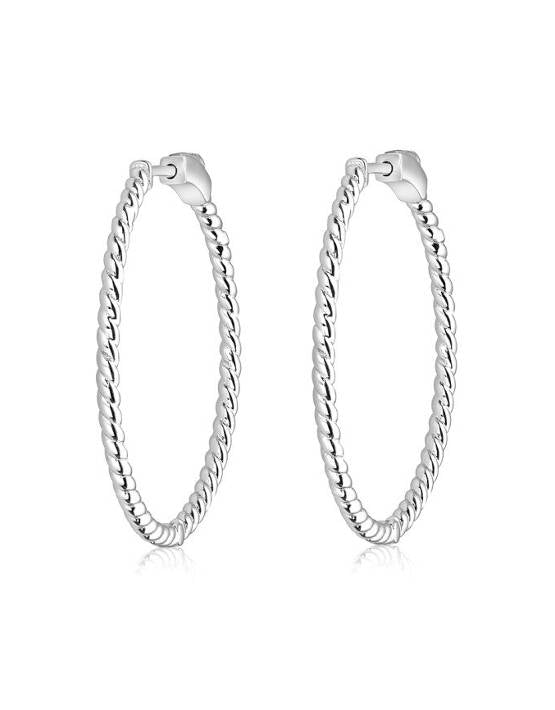 Larus Sterling Silver 35mm Twisted Hoop Earrngs.