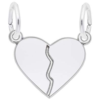 Rembrandt Sterling SIlver Split Heart Charm.