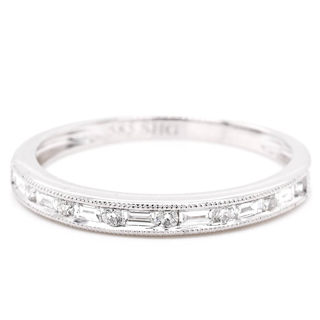 14KT White Gold 0.18CTW Diamond Wedding Band