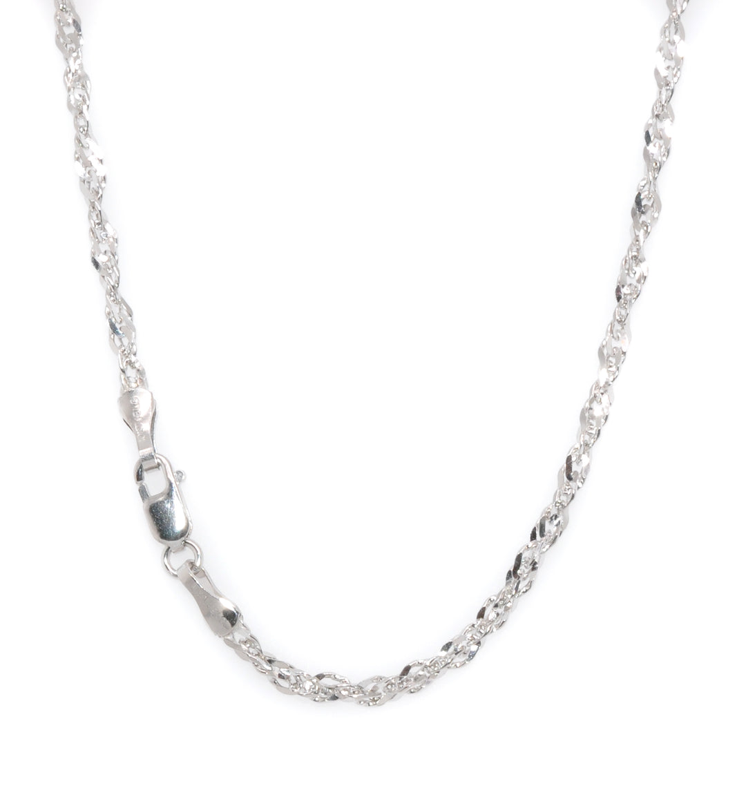 10KT White Gold 20" 1.5MM Singapore Chain.