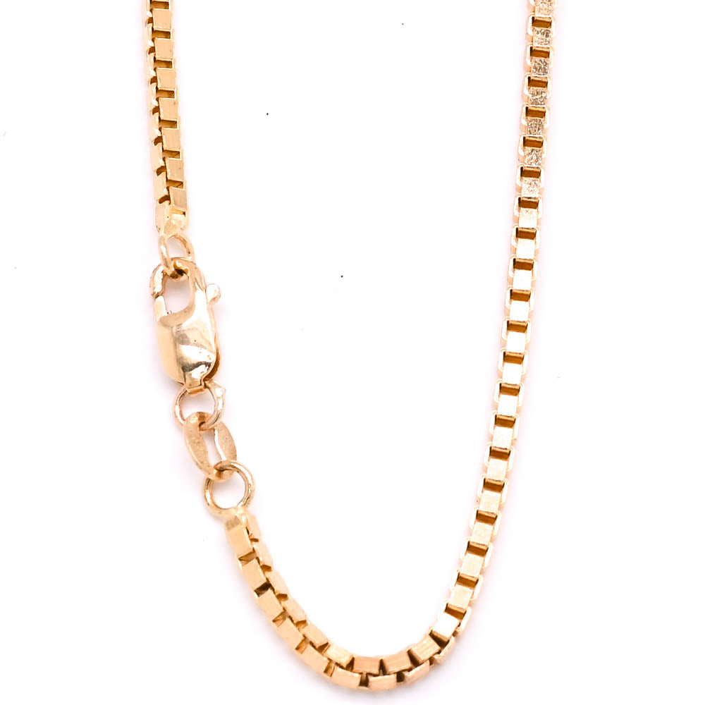 10KT Yellow Gold 20" 1.7mm Solid Box Chain.
Approx Weight: 9g