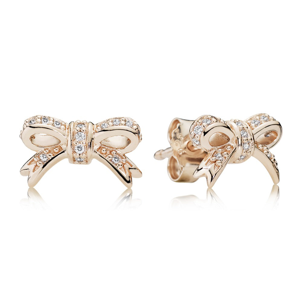 sparkling bow, clear cz