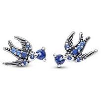 Sparkling Swallow Stud Earrings