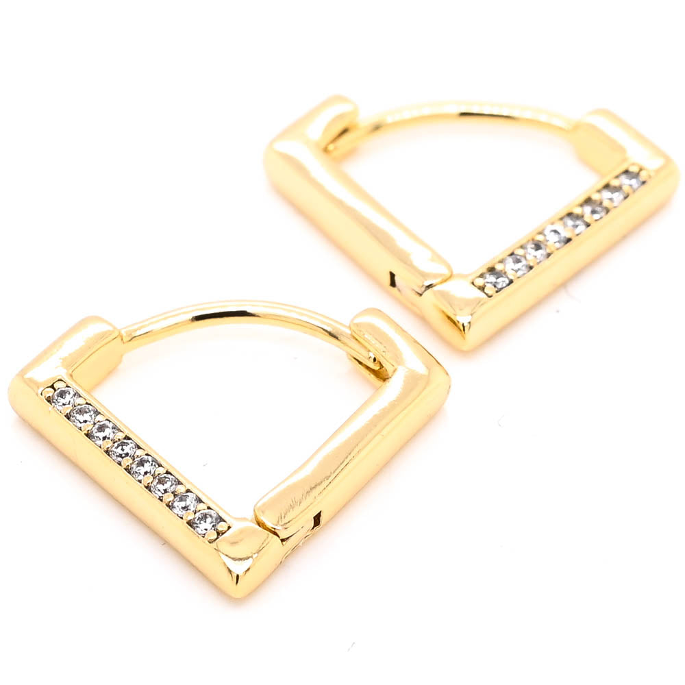 Sterling Silver 15x13mm C.Z Huggie Earrings.
