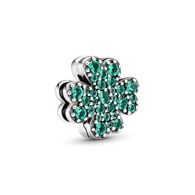 PaveFour-Leaf Clover, Green Crystals