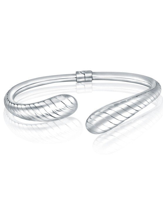 Larus Sterling Silver Striped Open Bangle.