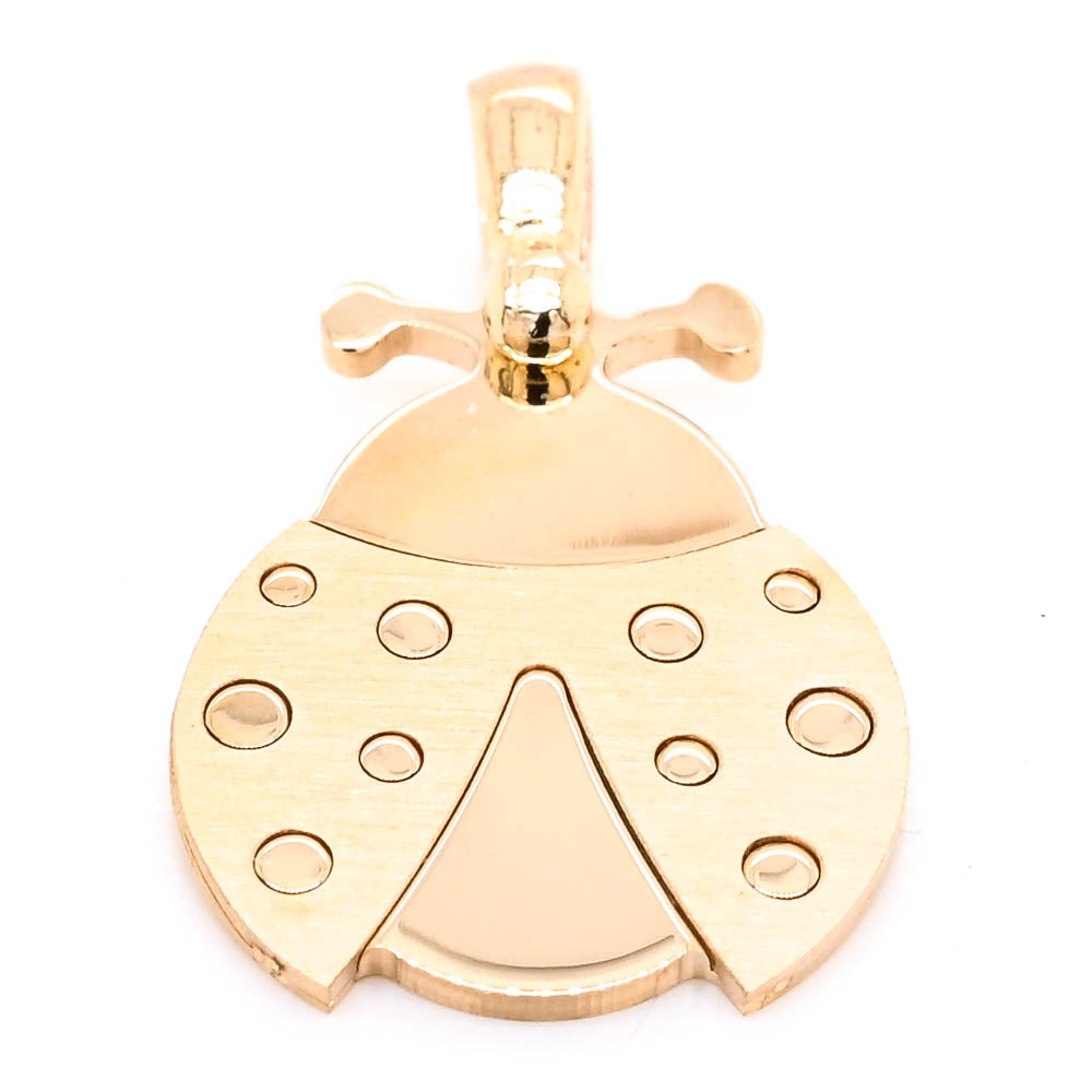 10KT Yellow Gold 20x13mm Ladybug Pendant.