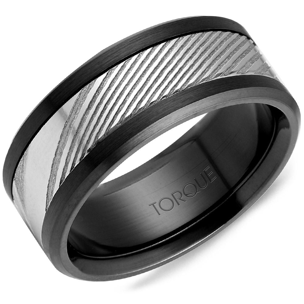 Torque Damascus Steel Inlay & Black Cobalt Edges