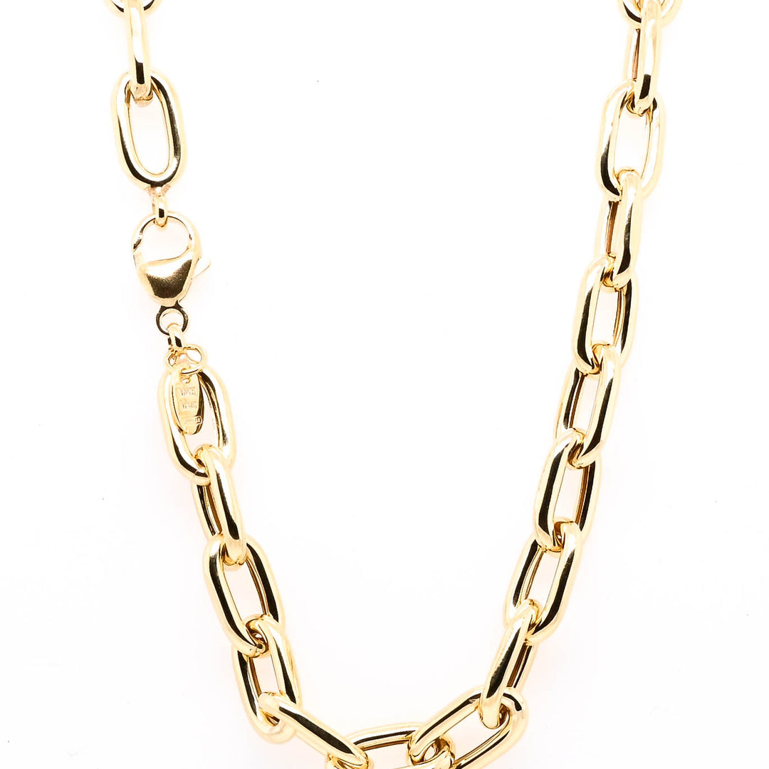 14KT Yellow Gold 18" 7mm Oval Paperclip Chain.