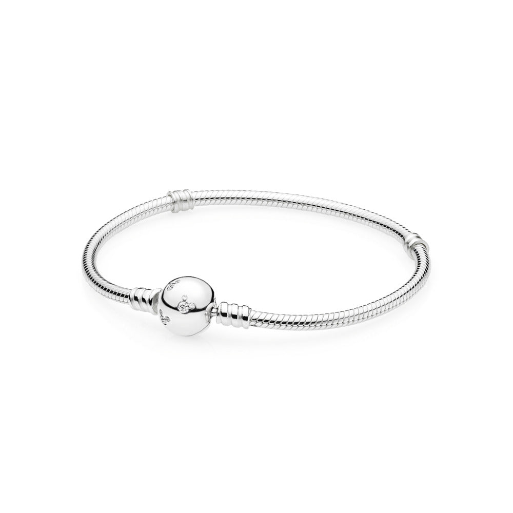 Disney, Moments Sparkling Mickey Mouse & Snake Chain Bracelet